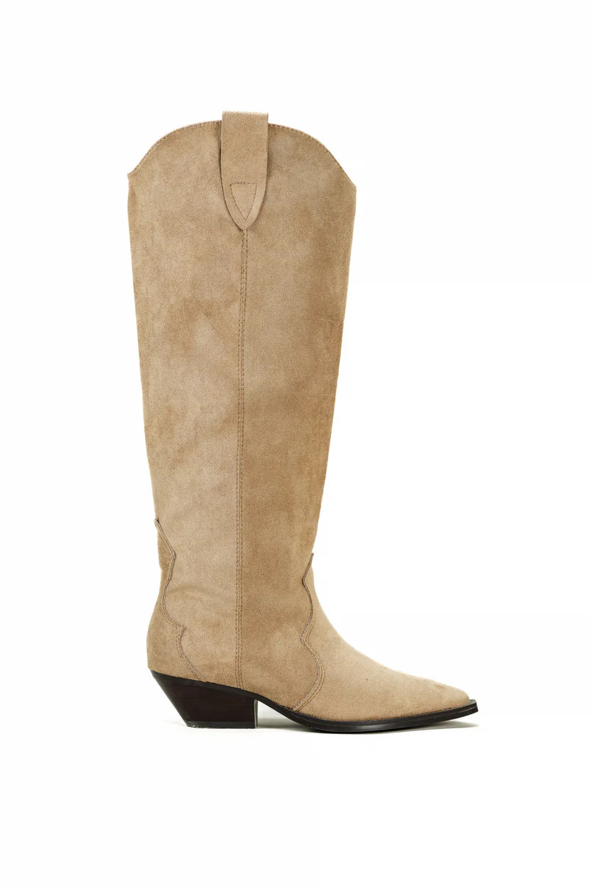 Bottes Santiags style Cowboy petit talons - taupe