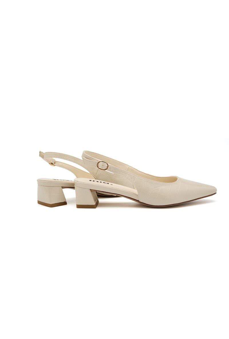 Ballerines slingback avec boucle, off white