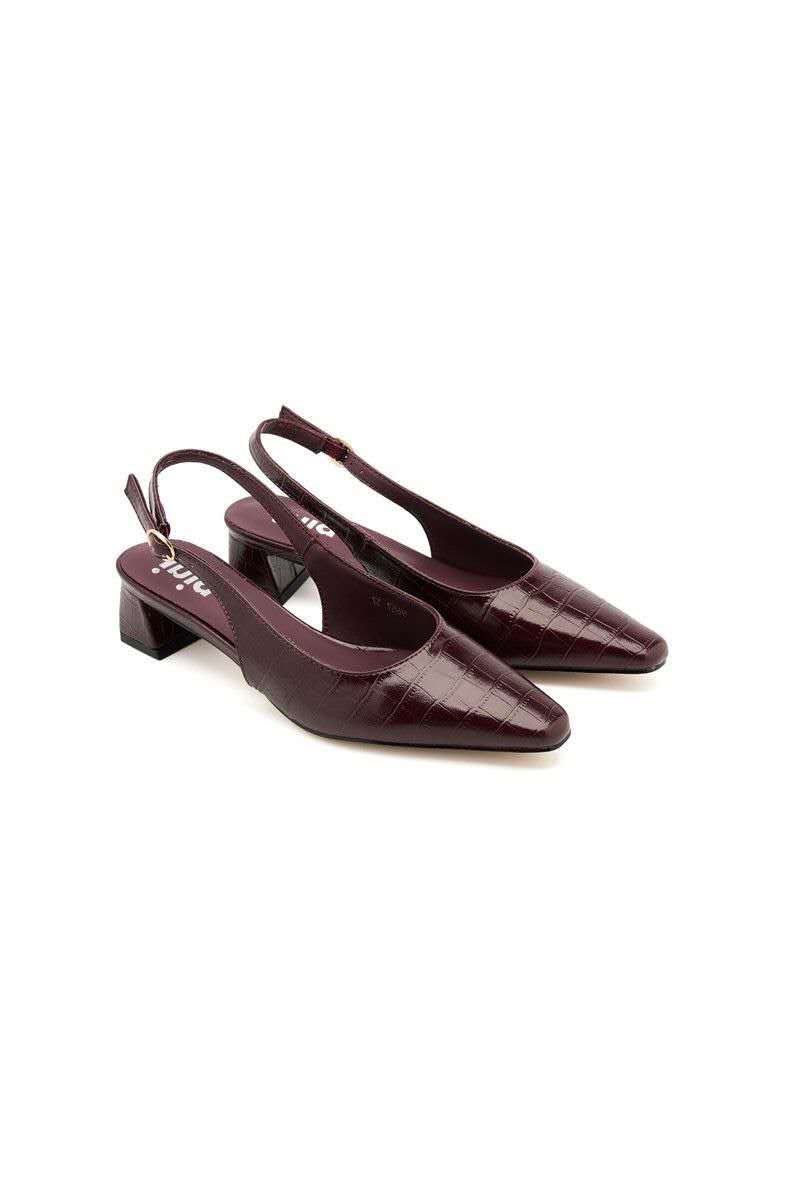 Ballerines slingback avec boucle, Bordeaux