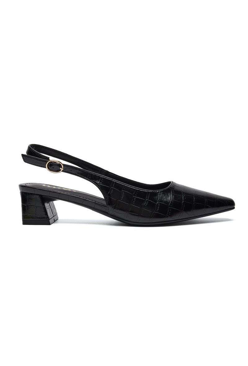 Ballerines slingback avec boucle - noir