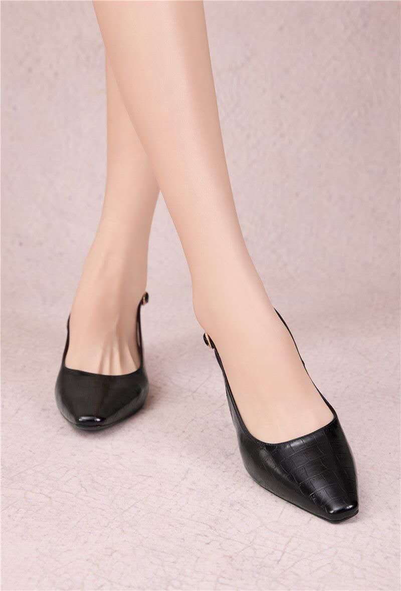 Ballerines slingback avec boucle - noir