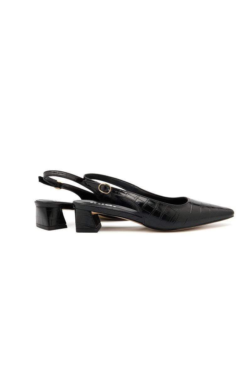 Ballerines slingback avec boucle - noir