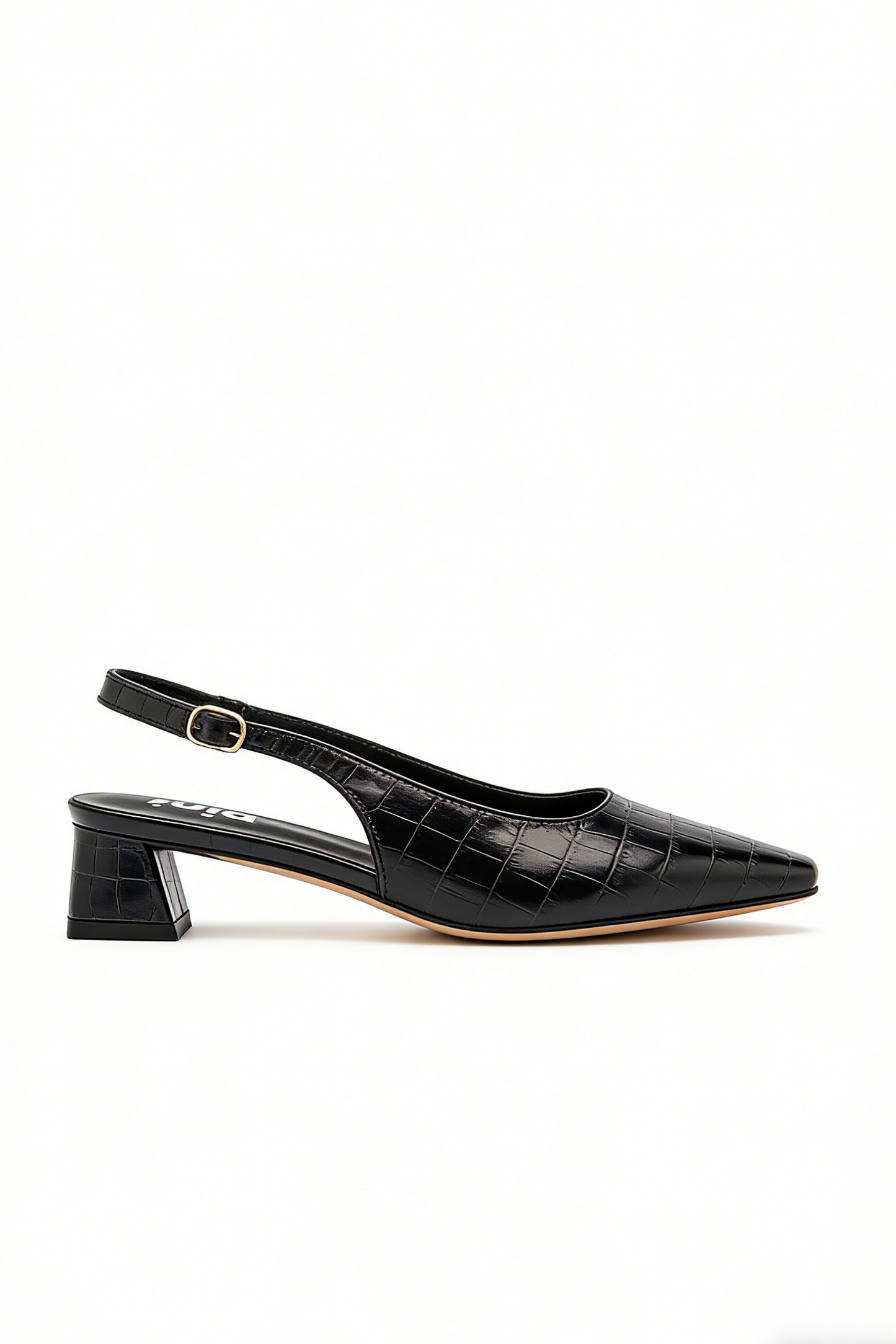 Ballerines slingback avec boucle, Noire
