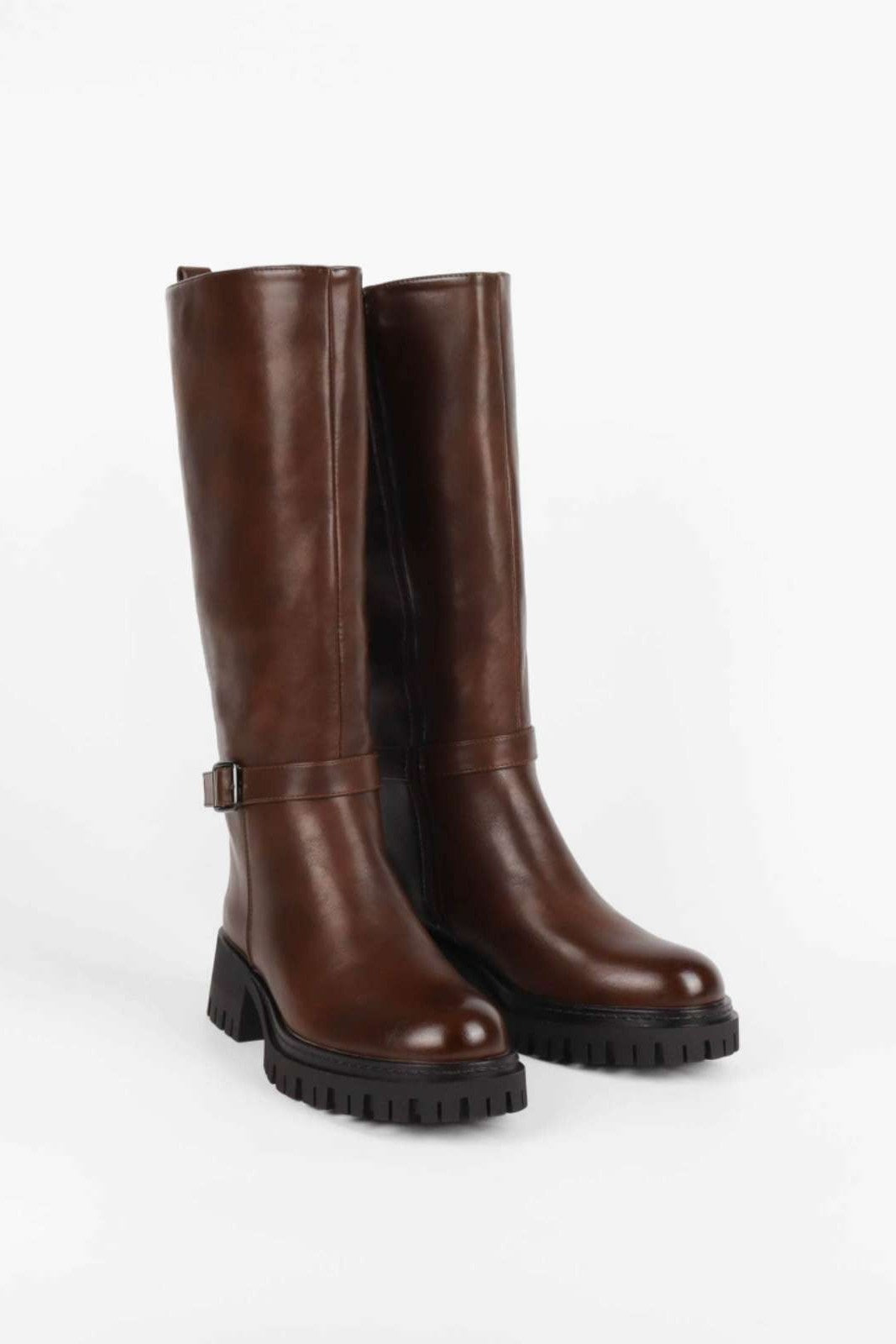 Bottes Marron à semelle crantée