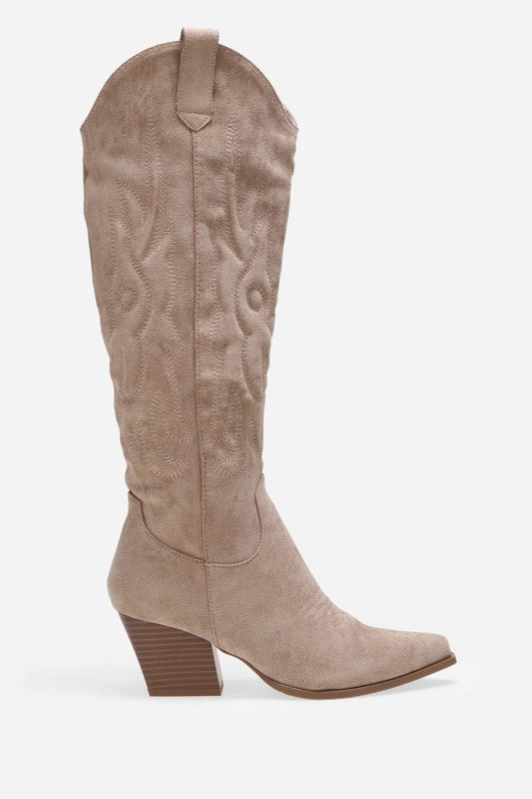 Bottes Santiags style Cowboy, Taupe