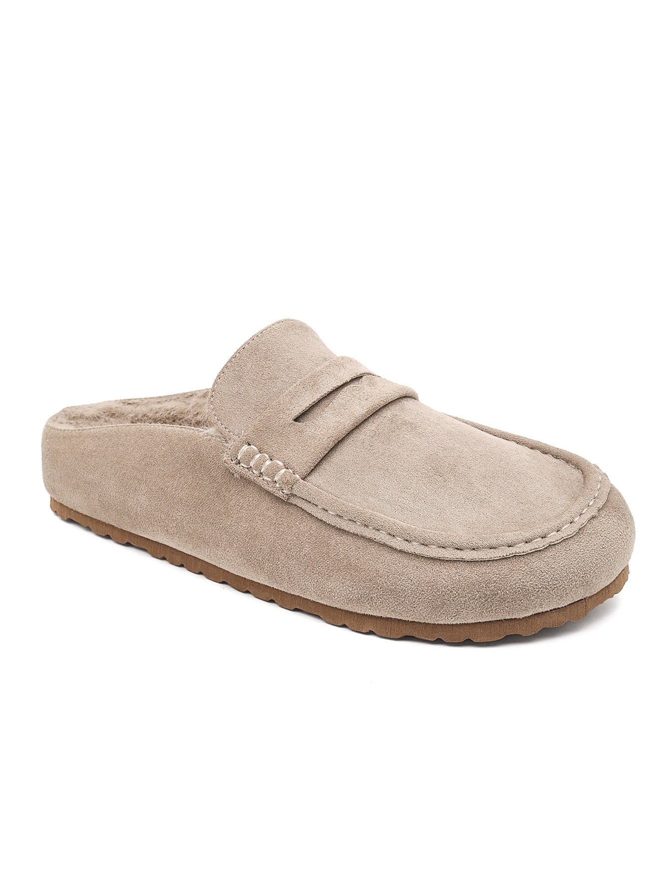 Mules Moccasins Fourrées - taupe