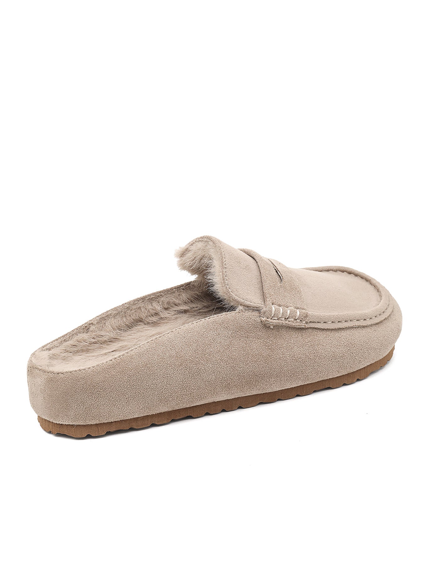Mules Moccasins Fourrées - taupe