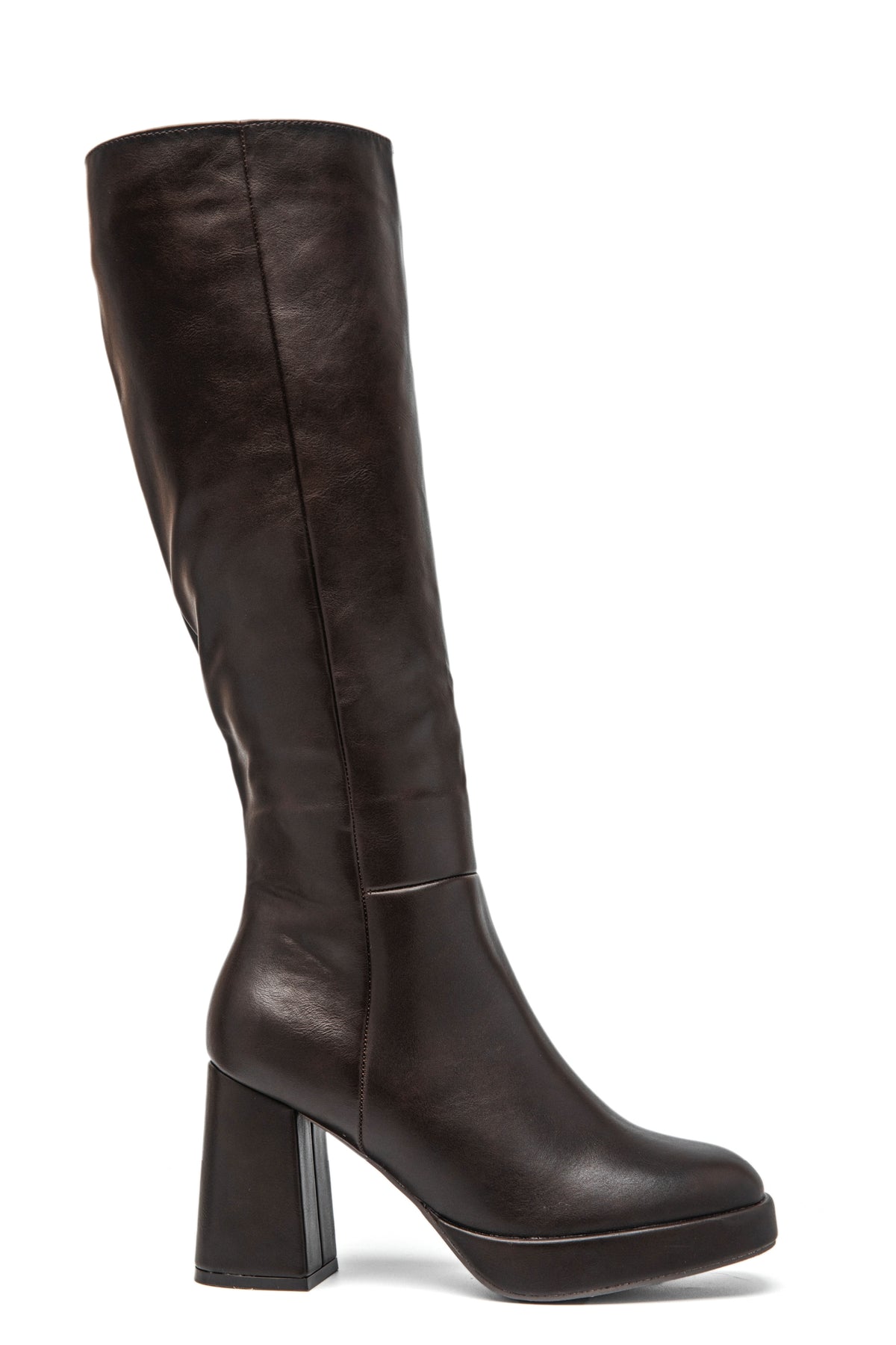 Bottes à talons épais et Plateforme - brown