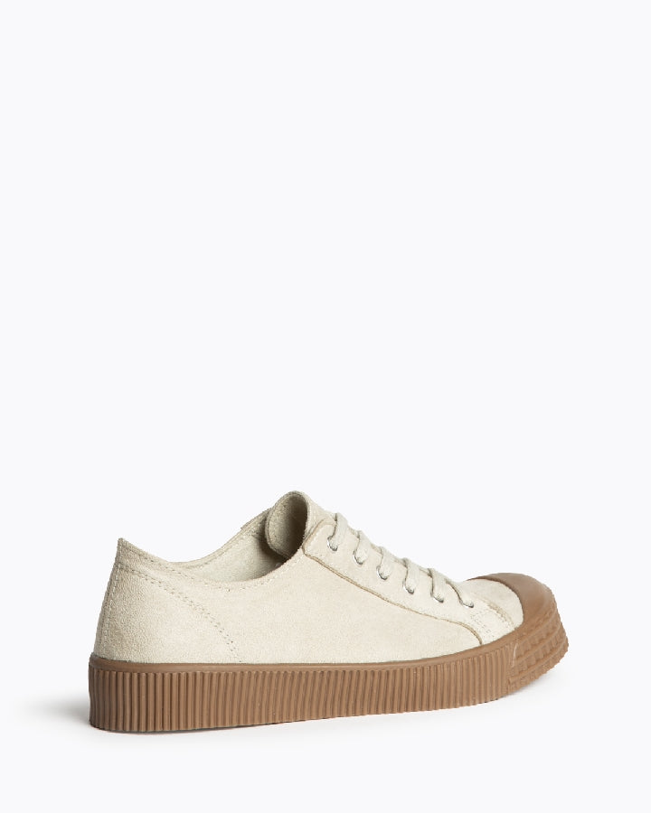 Baskets à lacets en toile, Beige