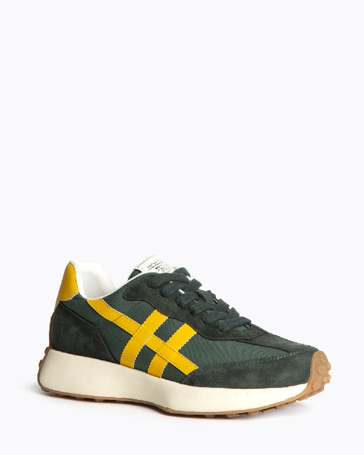 Basket running à lacets semelle crantée, Vert olive