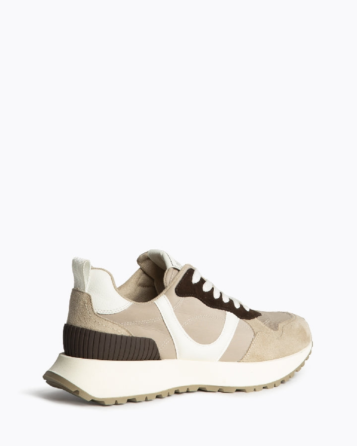 Basket running à lacets semelle crantée, Taupe