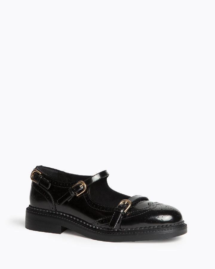 Chaussures Mary Jane style Oxford, Noir