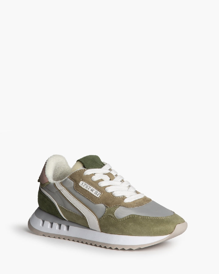 Basket running à lacets semelle crantée, Vert mix