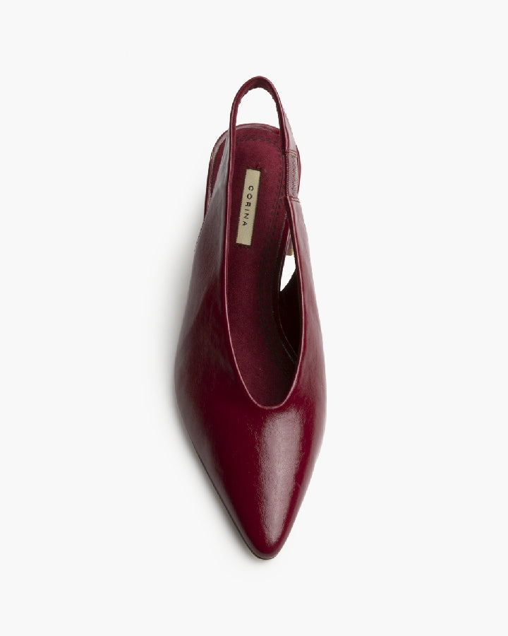 Escarpins slingback talon carré, wine
