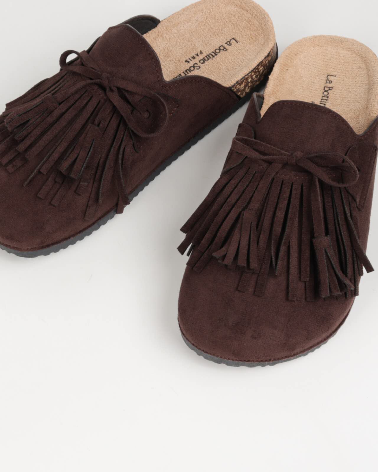 Sabots Franges, Marron