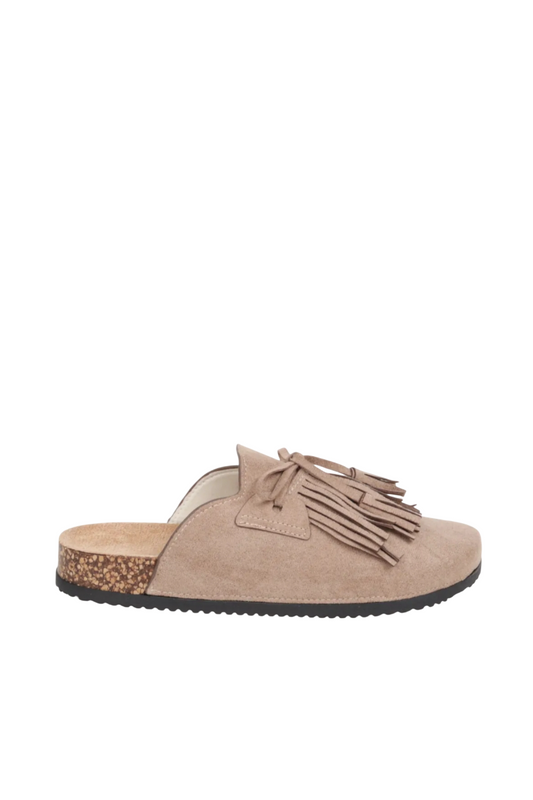 Sabots Franges, Taupe