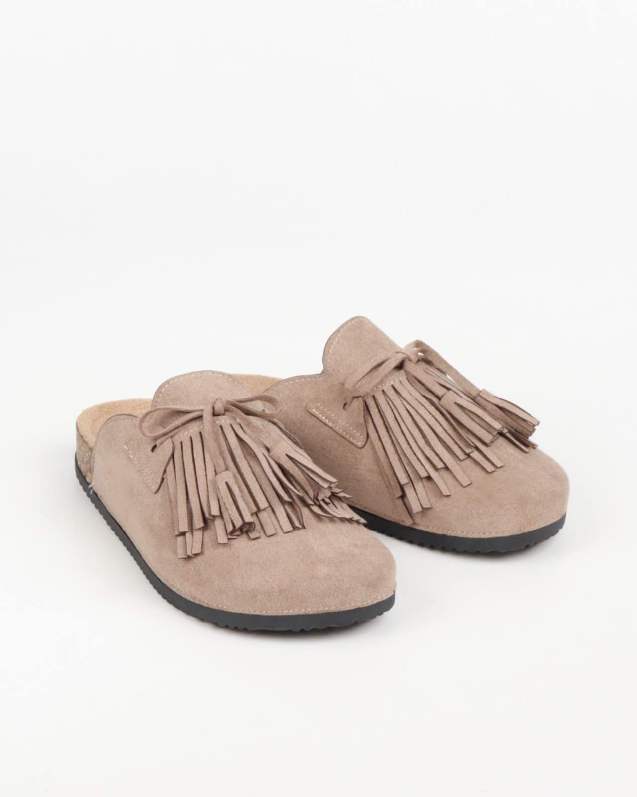 Sabots Franges, Taupe