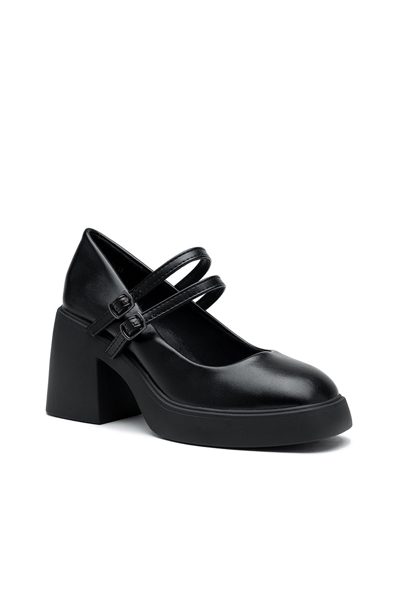 Chaussures Babies à bride plateforme, Noir