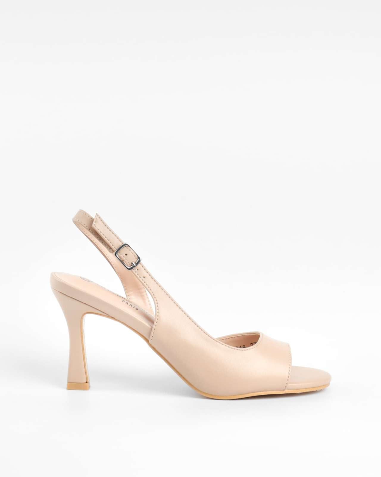 Escarpins slingback à bouts ouverts, Beige