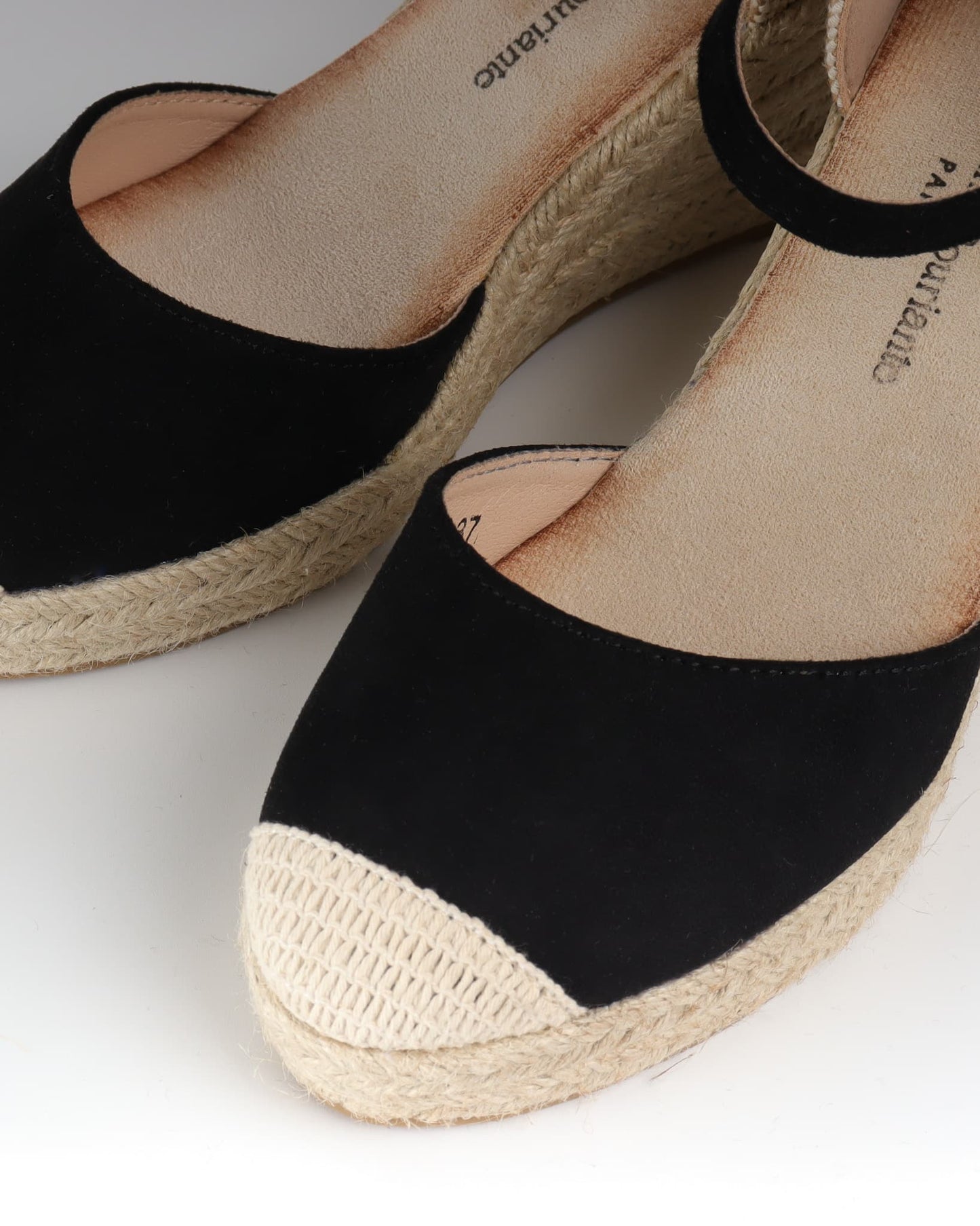 Sandales espadrilles compensées, noire