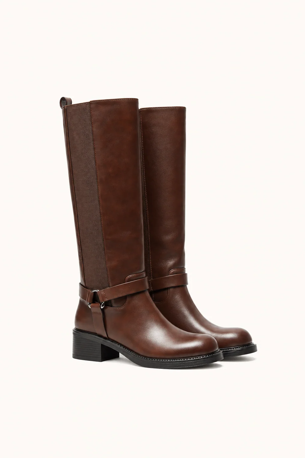 Bottes Marron Plateforme avec bride sangle