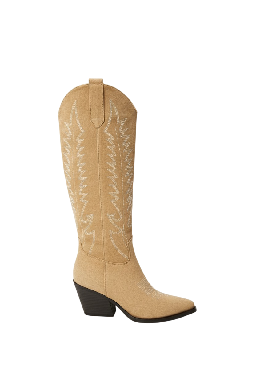 Bottes Santiags style Cowboy, Taupe