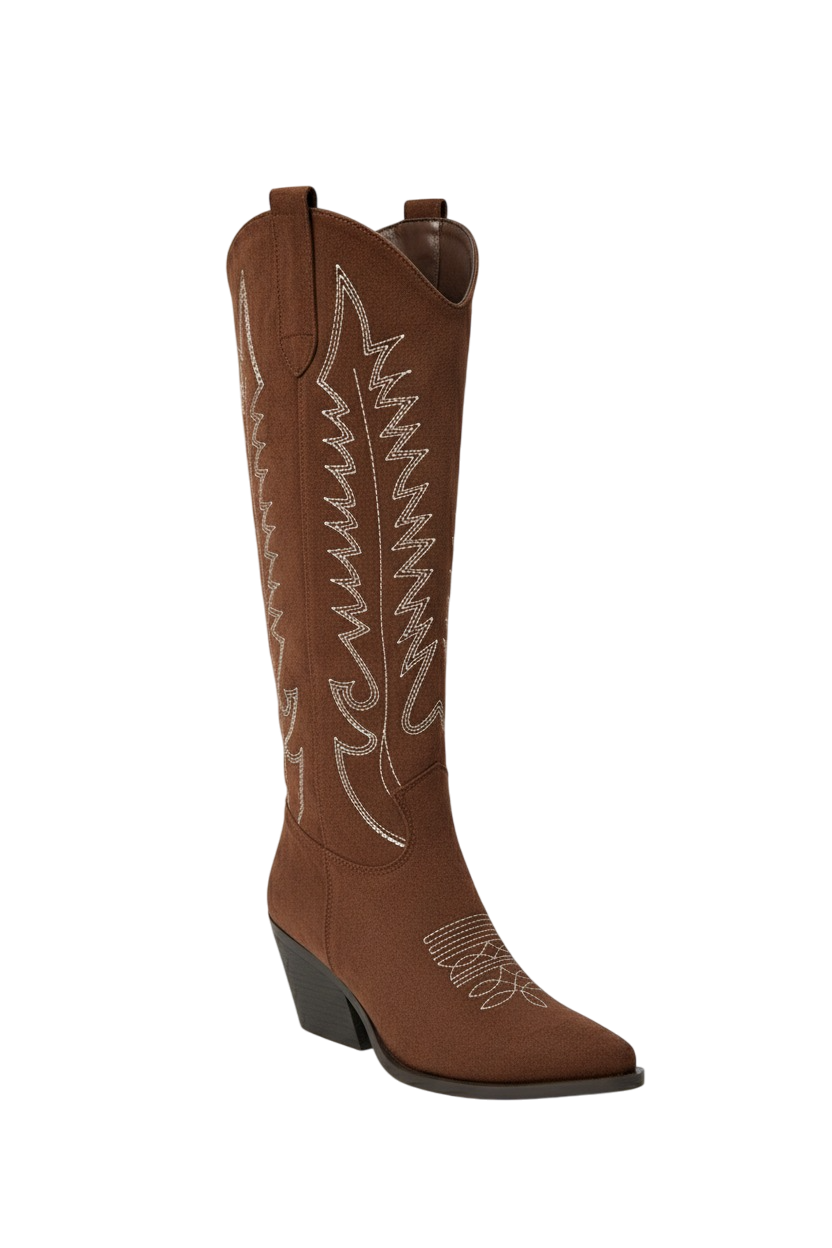 Bottes Santiags style Cowboy, Marron