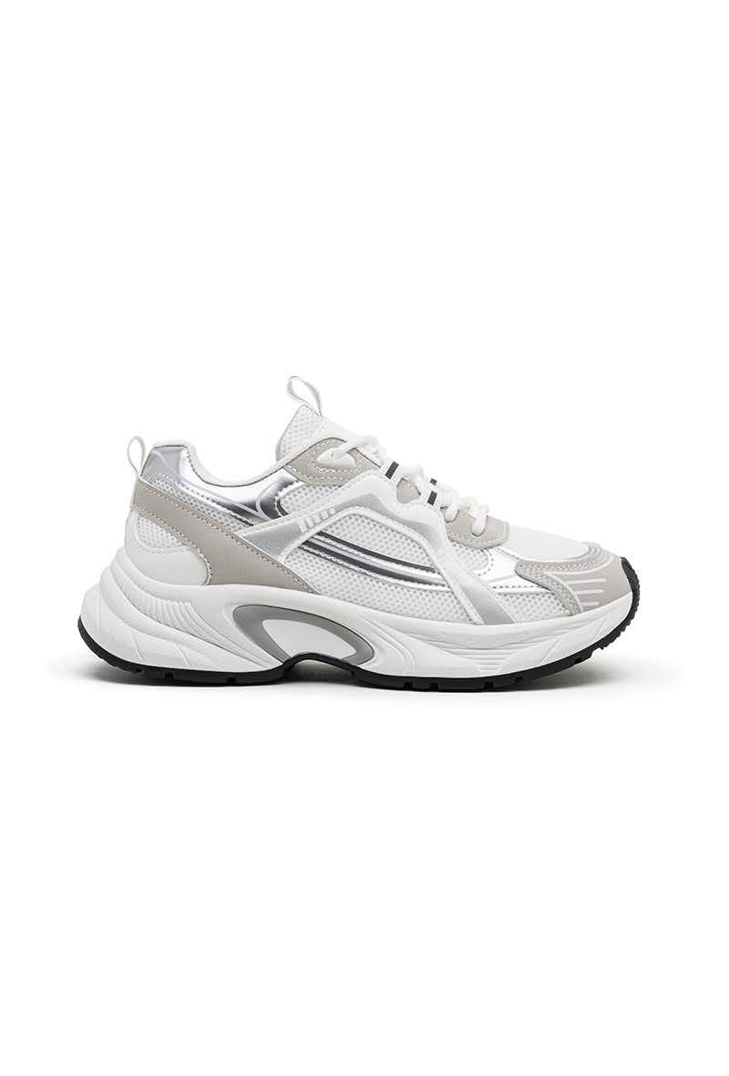 Baskets chunky femme, Blanc