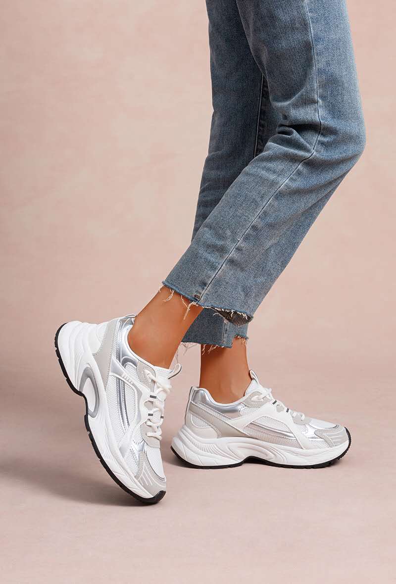 Baskets chunky femme, Blanc