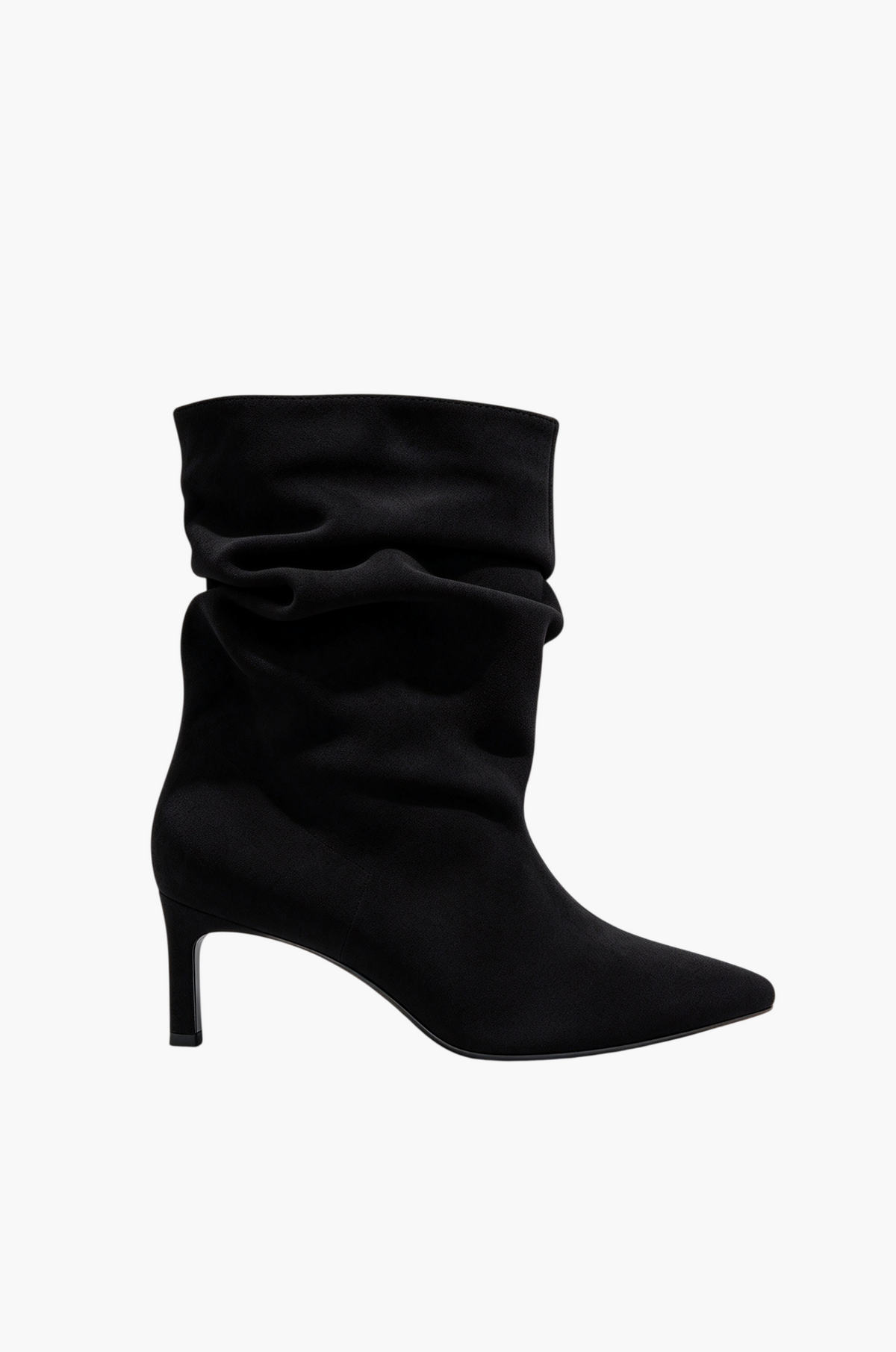 Bottines slouchy à petit talon effilé - noir