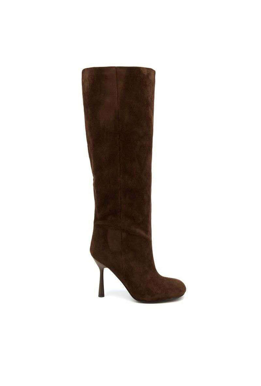 Bottes Fluides à Talon Fin - Marron