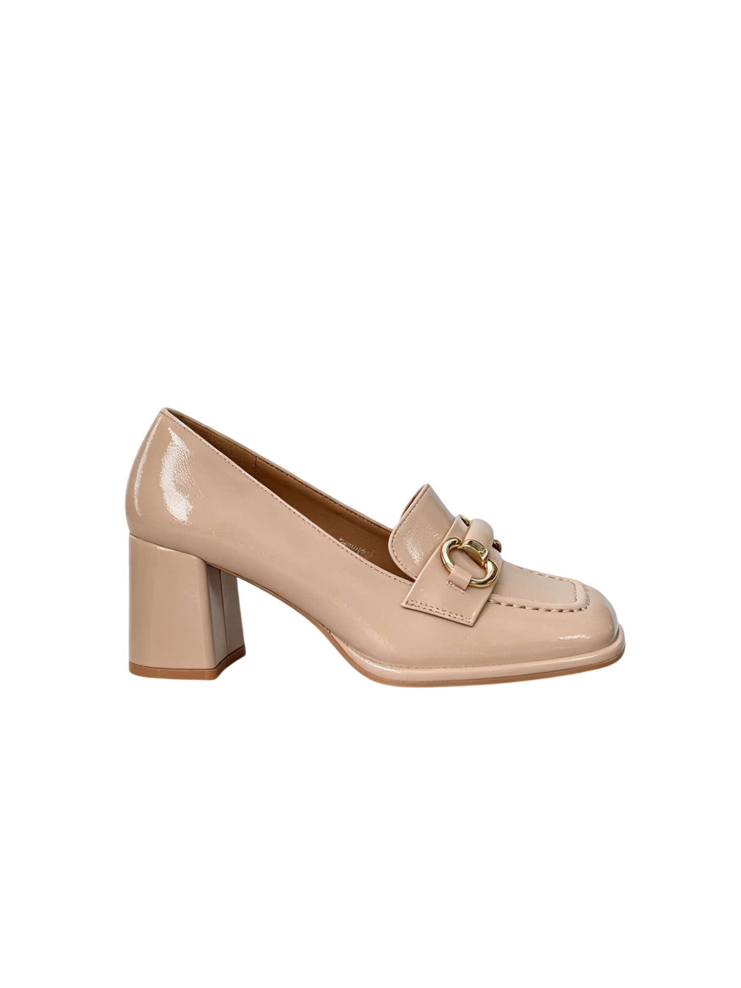 Mocassins femmes à talon bloc, Beige