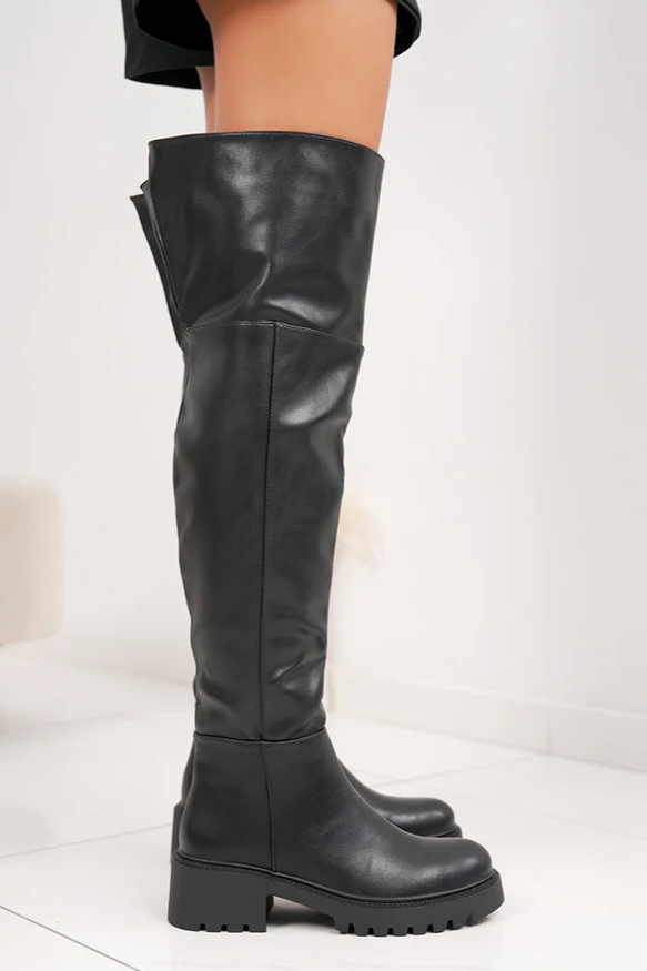 Cuissardes fourrées à semelle crantée, noires