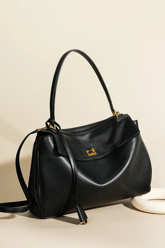 TEXAS Sac cuir avec poignée et boucle doré