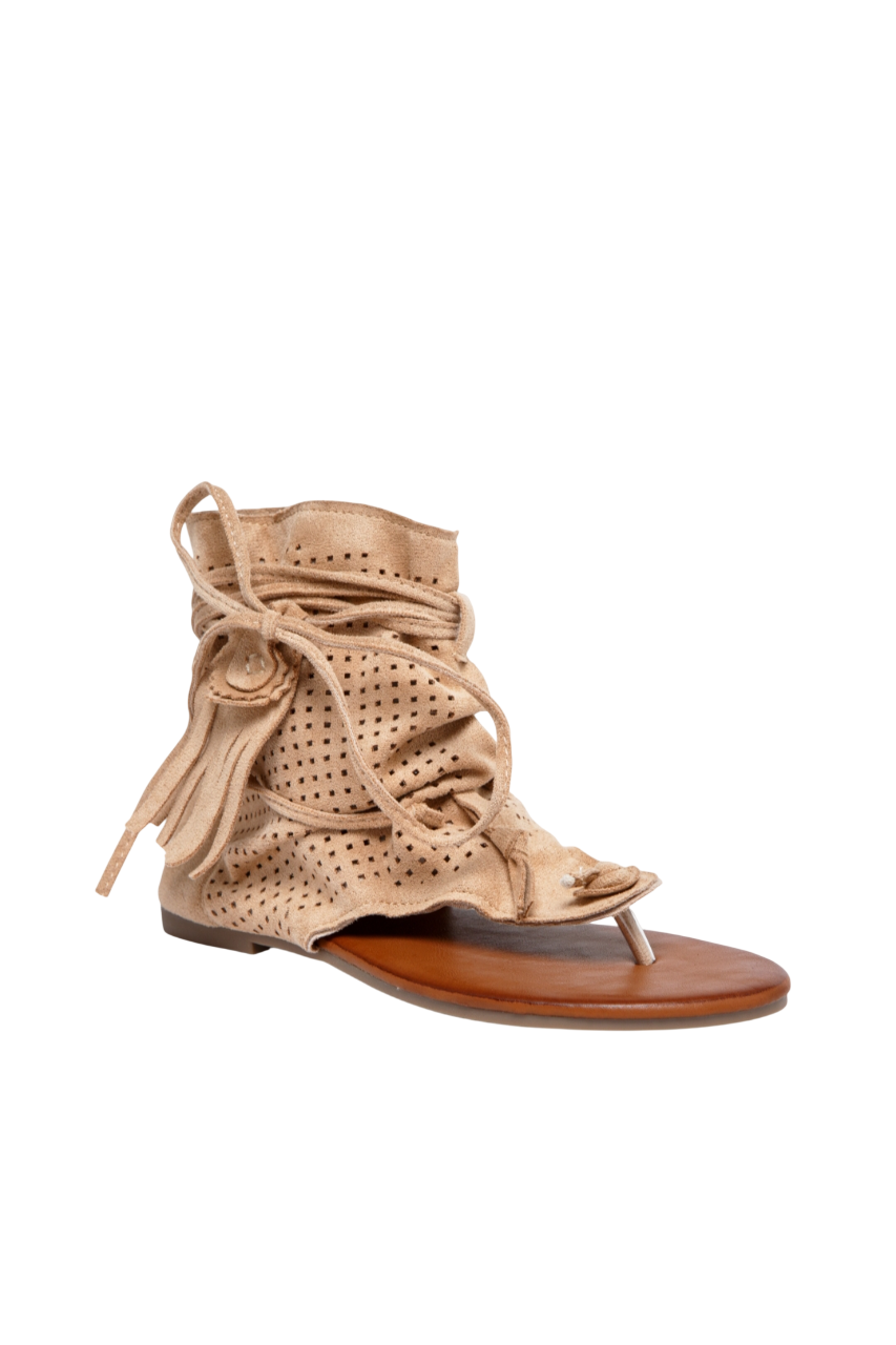 Sandales bohèmes avec franges, entre-doigts