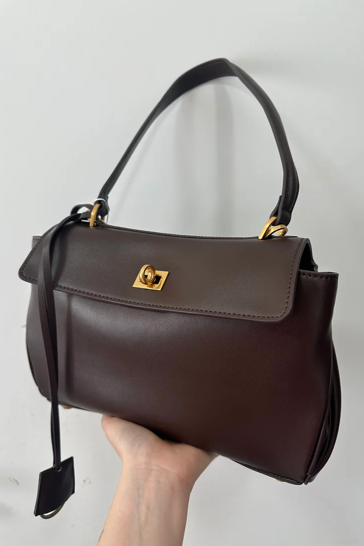 TEXAS Sac cuir avec poignée et boucle doré
