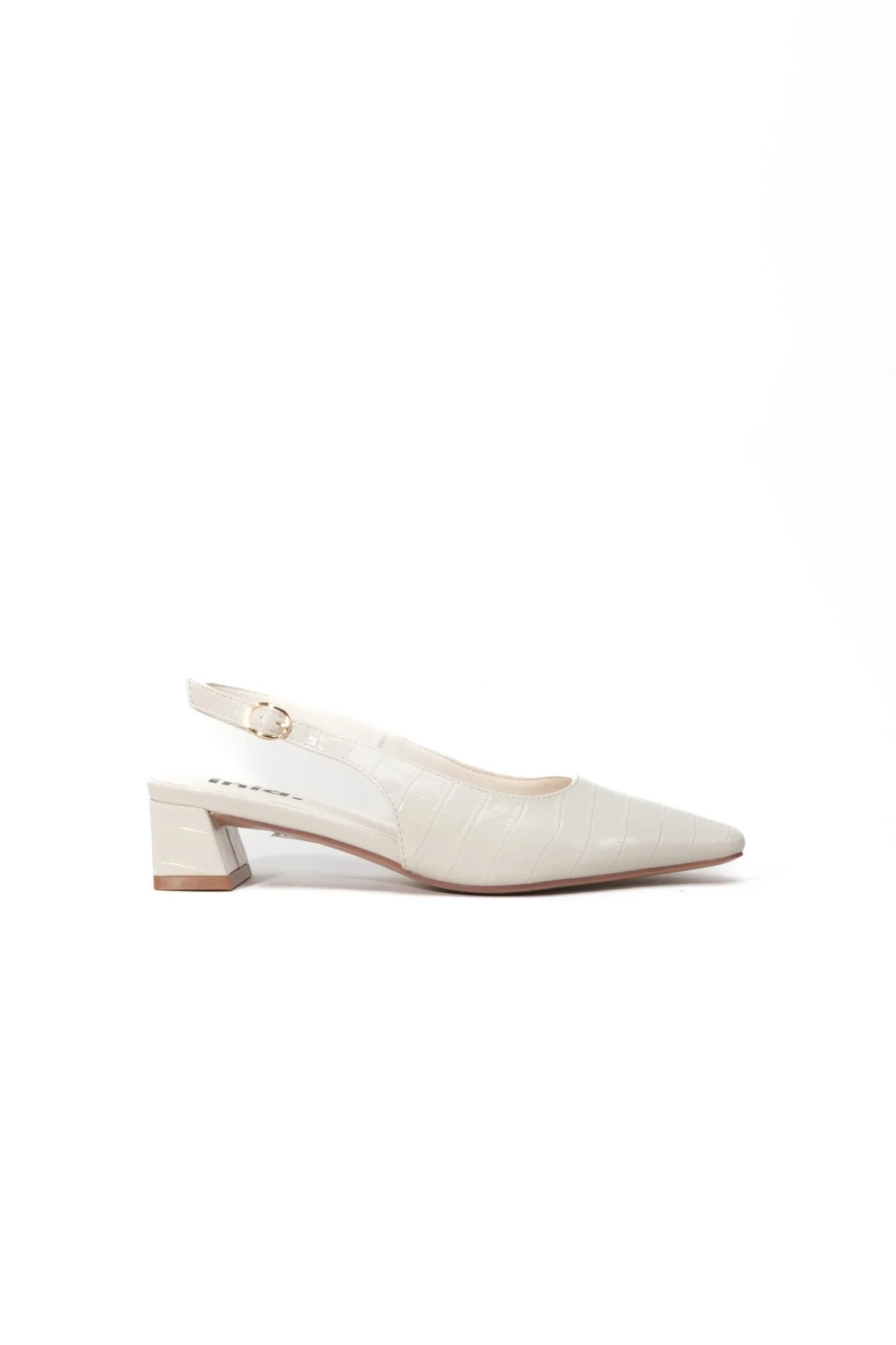 Ballerines slingback avec boucle, off white