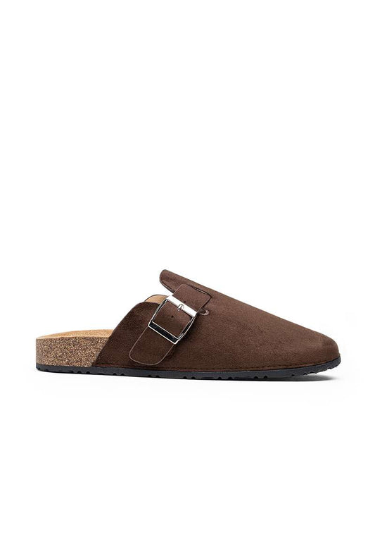 Mules Sabot femme en suédine avec boucle
