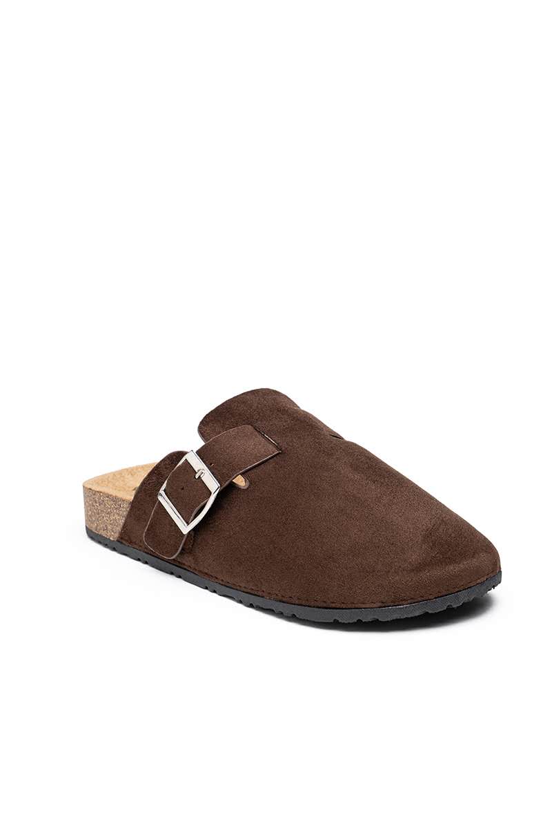 Mules Sabot femme en suédine avec boucle