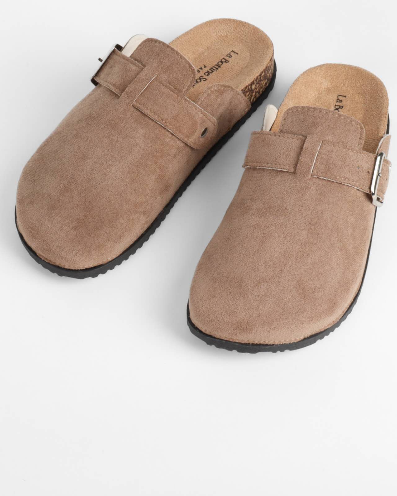 Mules Sabot femme en suédine avec boucle