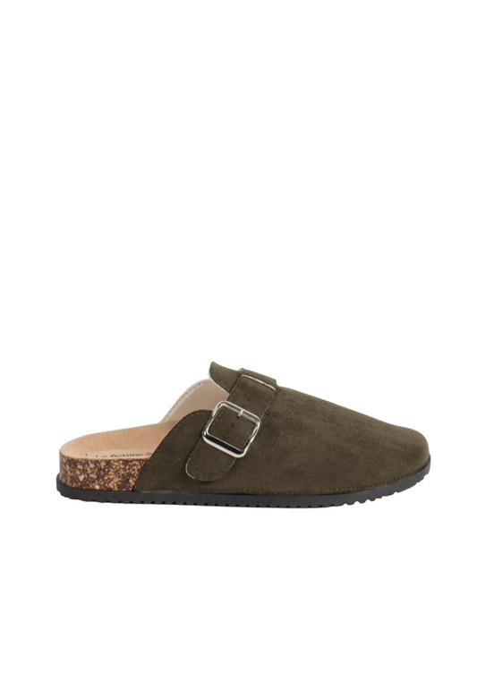 Mules Sabot femme en suédine avec boucle