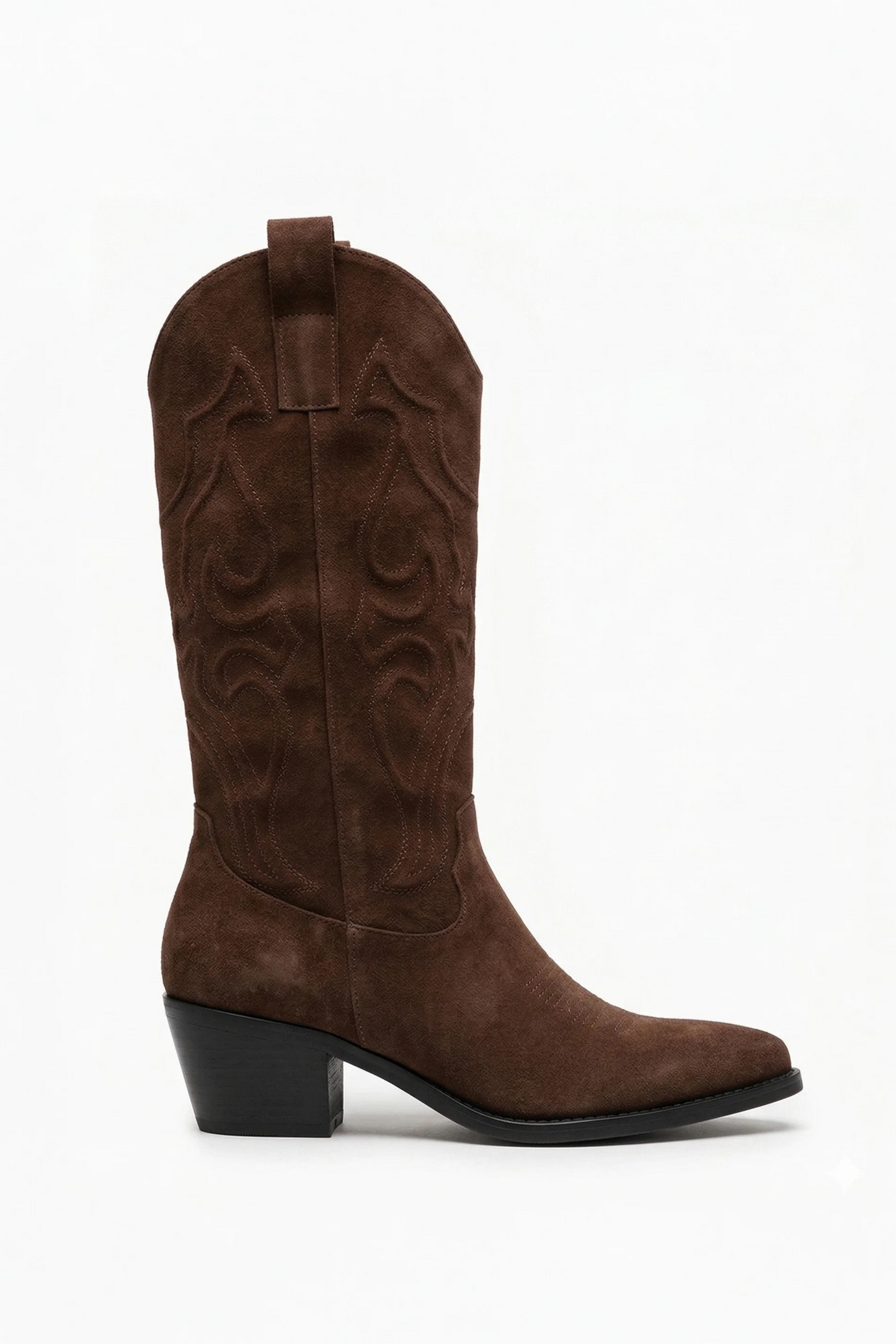 Bottes Santiags suédine style Cowboy, Marron