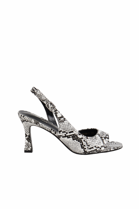 Escarpins slingback à bouts ouverts, effet serpent