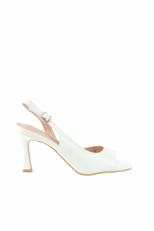 Escarpins slingback à bouts ouverts, Blanc