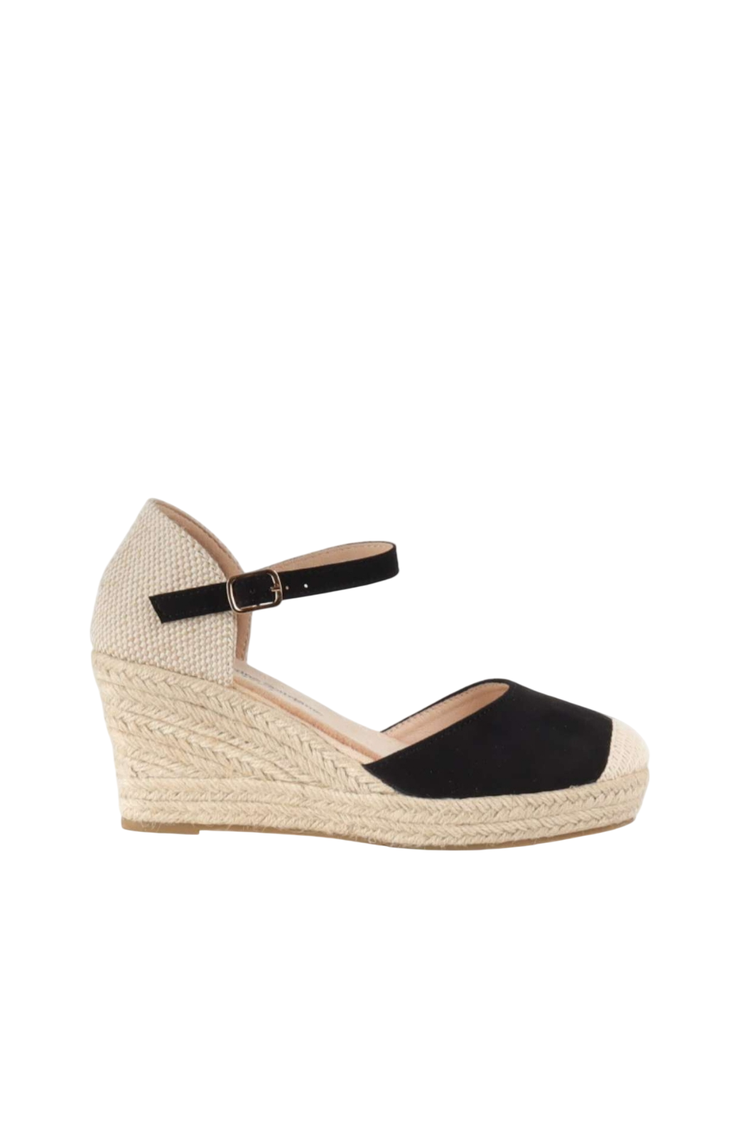 Sandales espadrilles compensées, noire