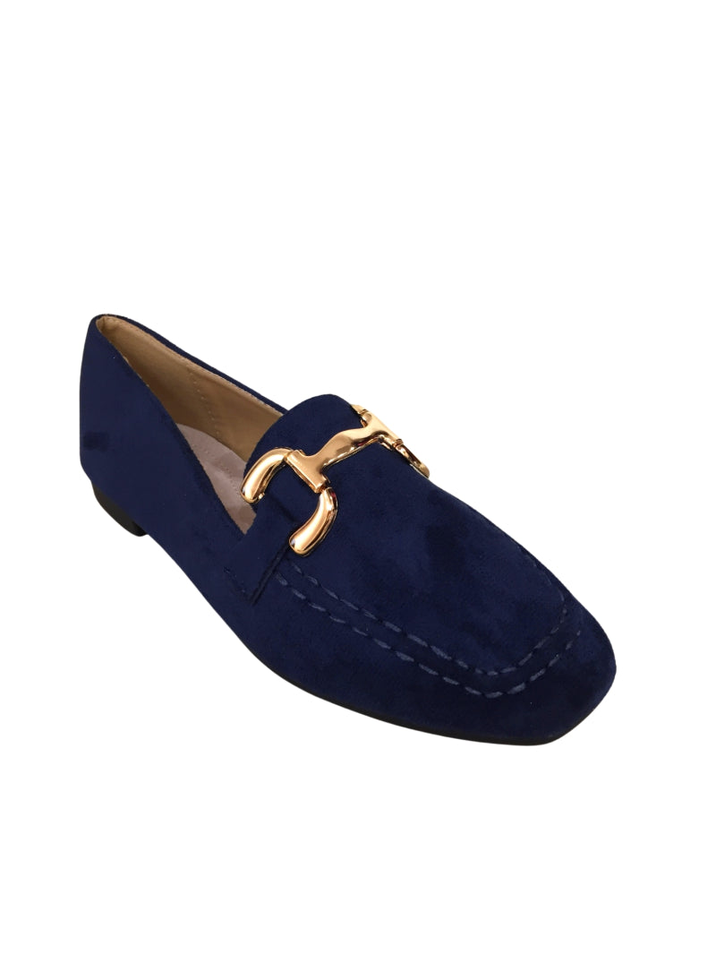 Chaussures femmes plates Mocassins souple, Marine