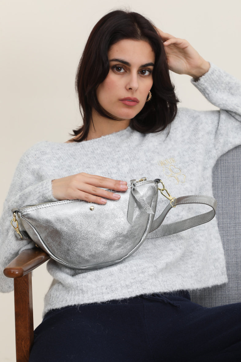 Sac porté croisé ELYSSA - Argent métal