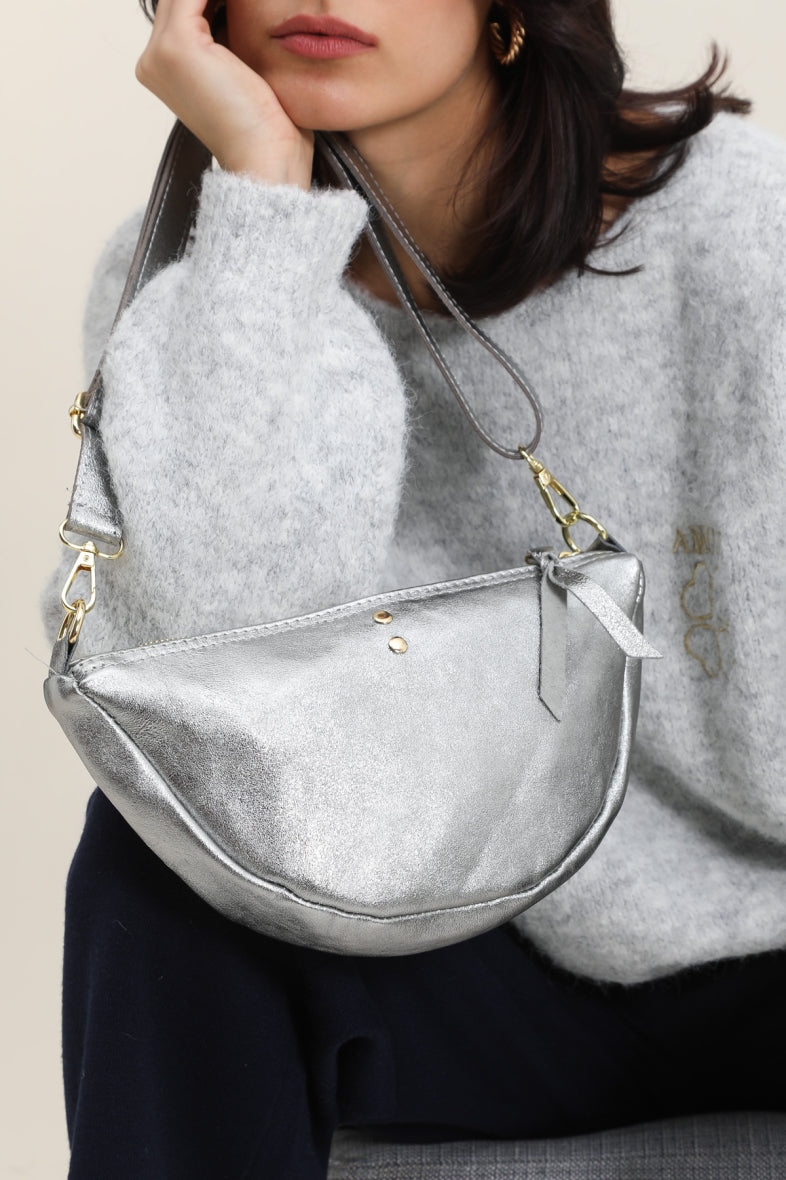 Sac porté croisé ELYSSA - Argent métal