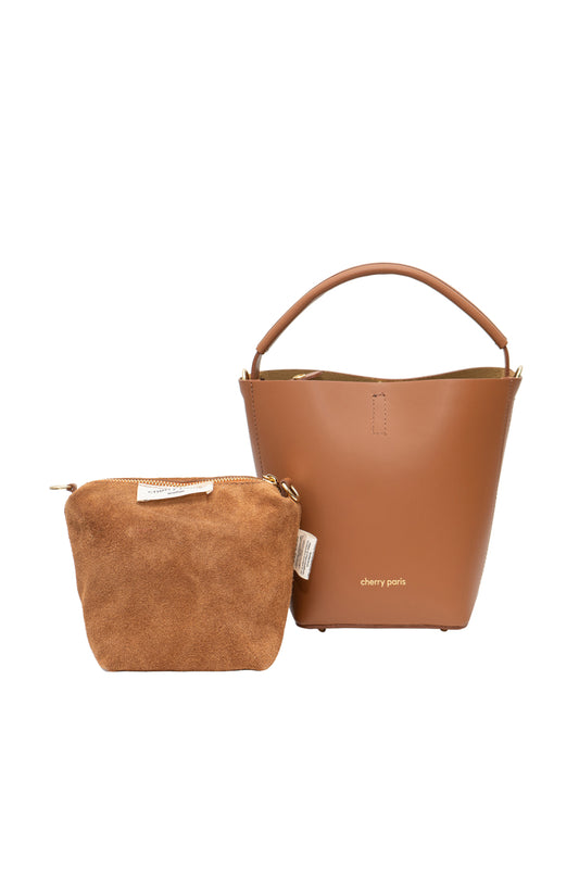 Sac seau Cuir KATIA, Cognac