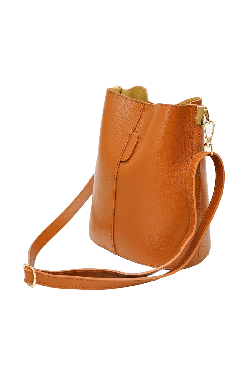 Sac bourse cuir LILWENN - Camel